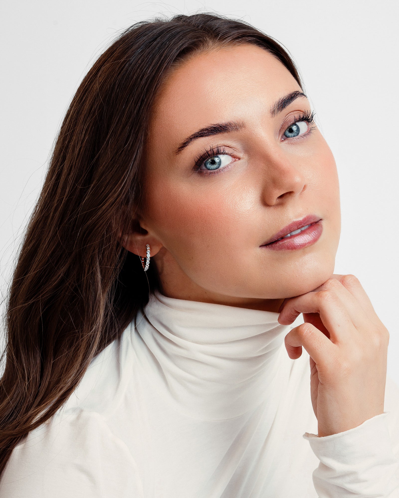 Lili Maria Øreringe Stor Hoop - Zirkonia - Sølvbelagt