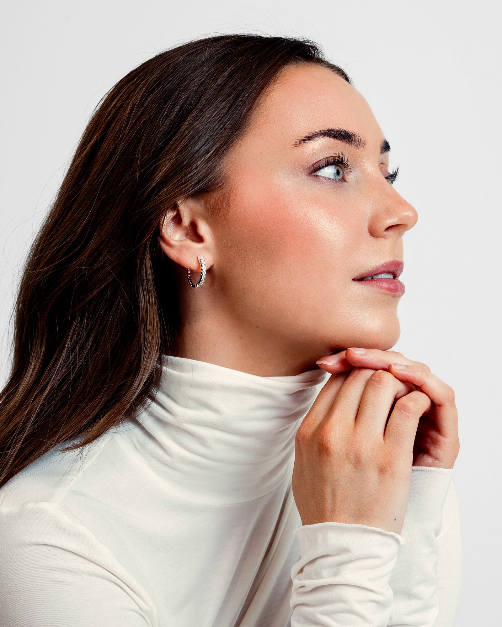 Lili Maria Øreringe Stor Hoop - Zirkonia - Sølvbelagt