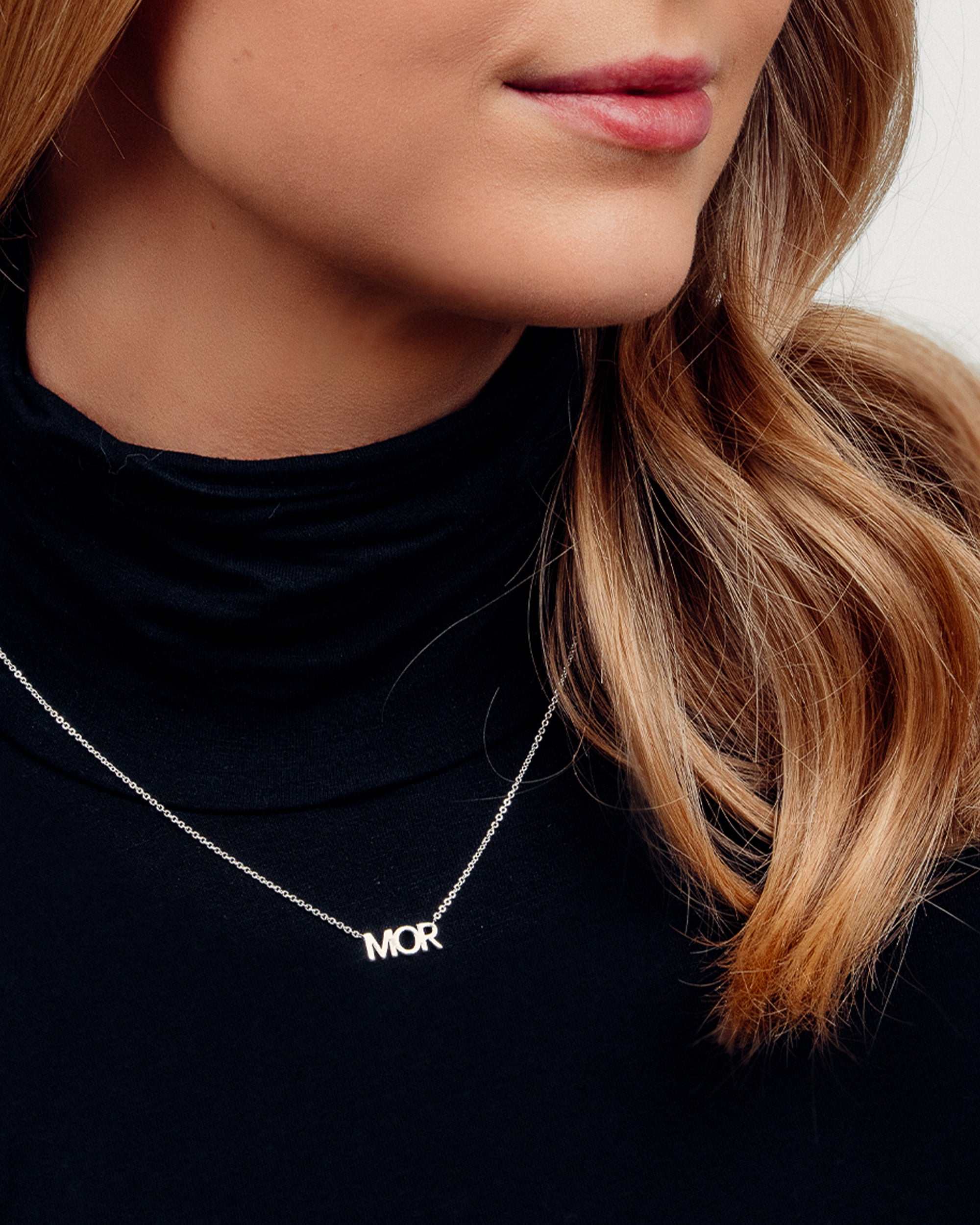 MOR Skrift Halskæde - Sølvbelagt