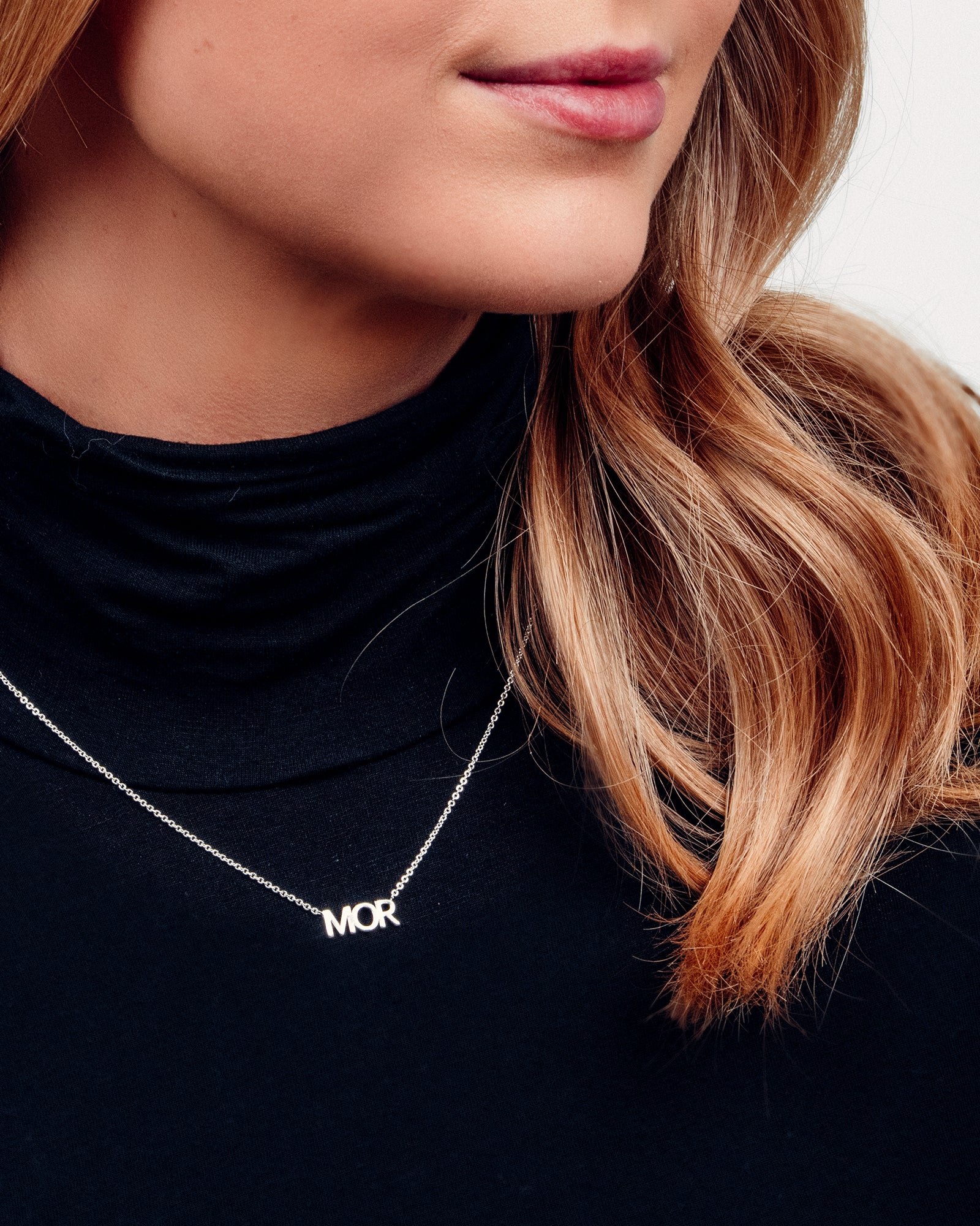 MOR Skrift Halskæde - Sølvbelagt