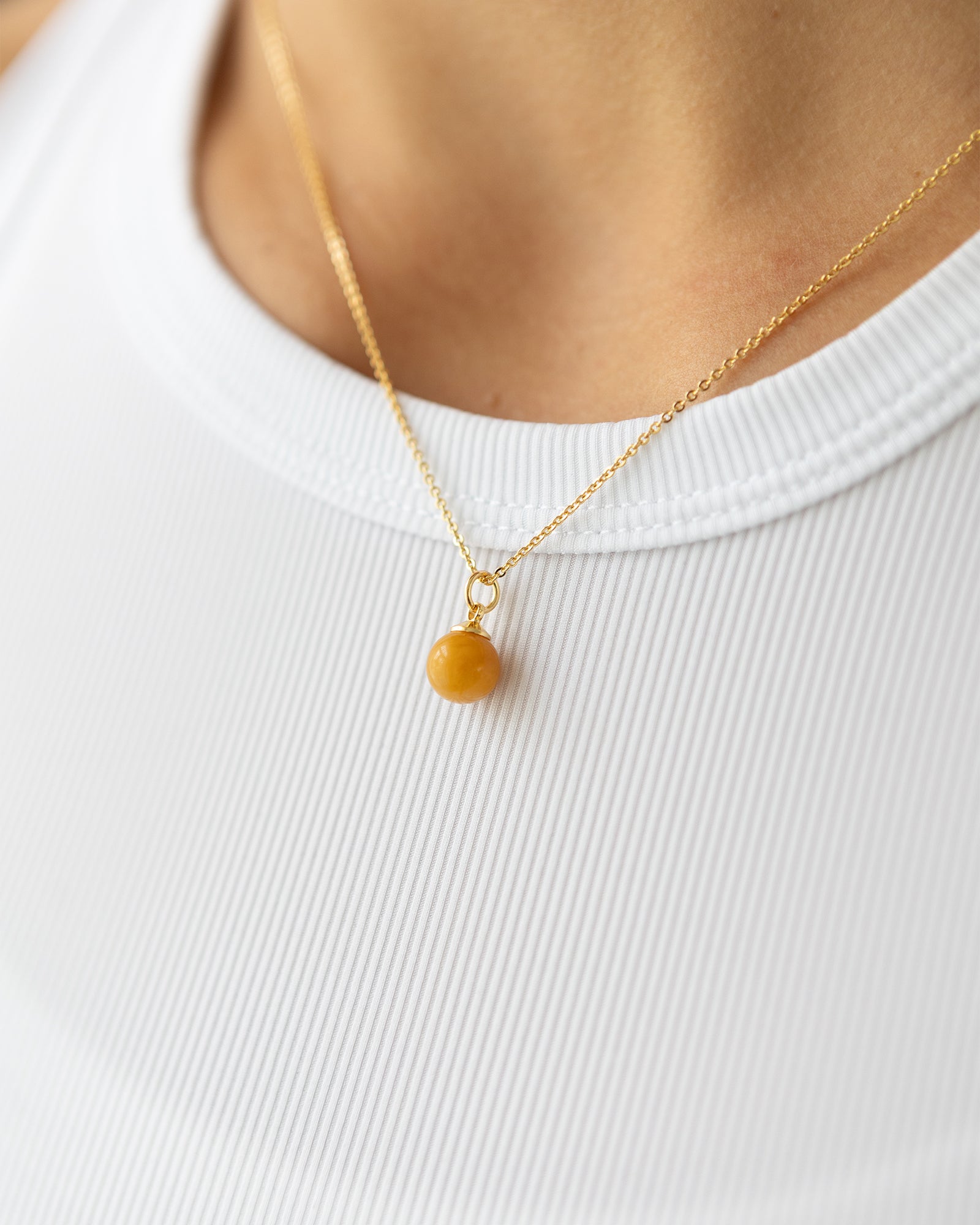 Aura Halskæde - Earth Glow - Natursten - 18 karat forgyldt