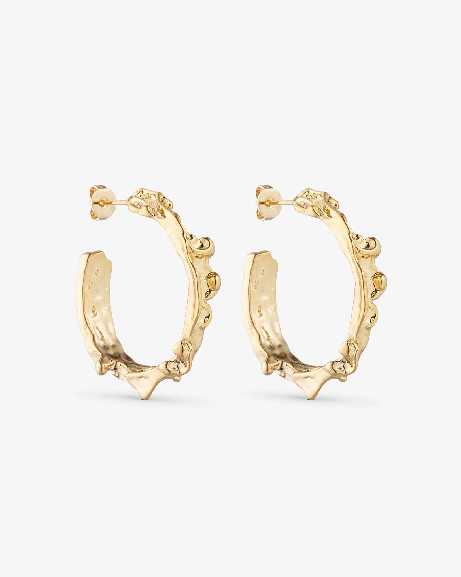 Noelle Øreringe Mellem Hoop - 18 karat forgyldt