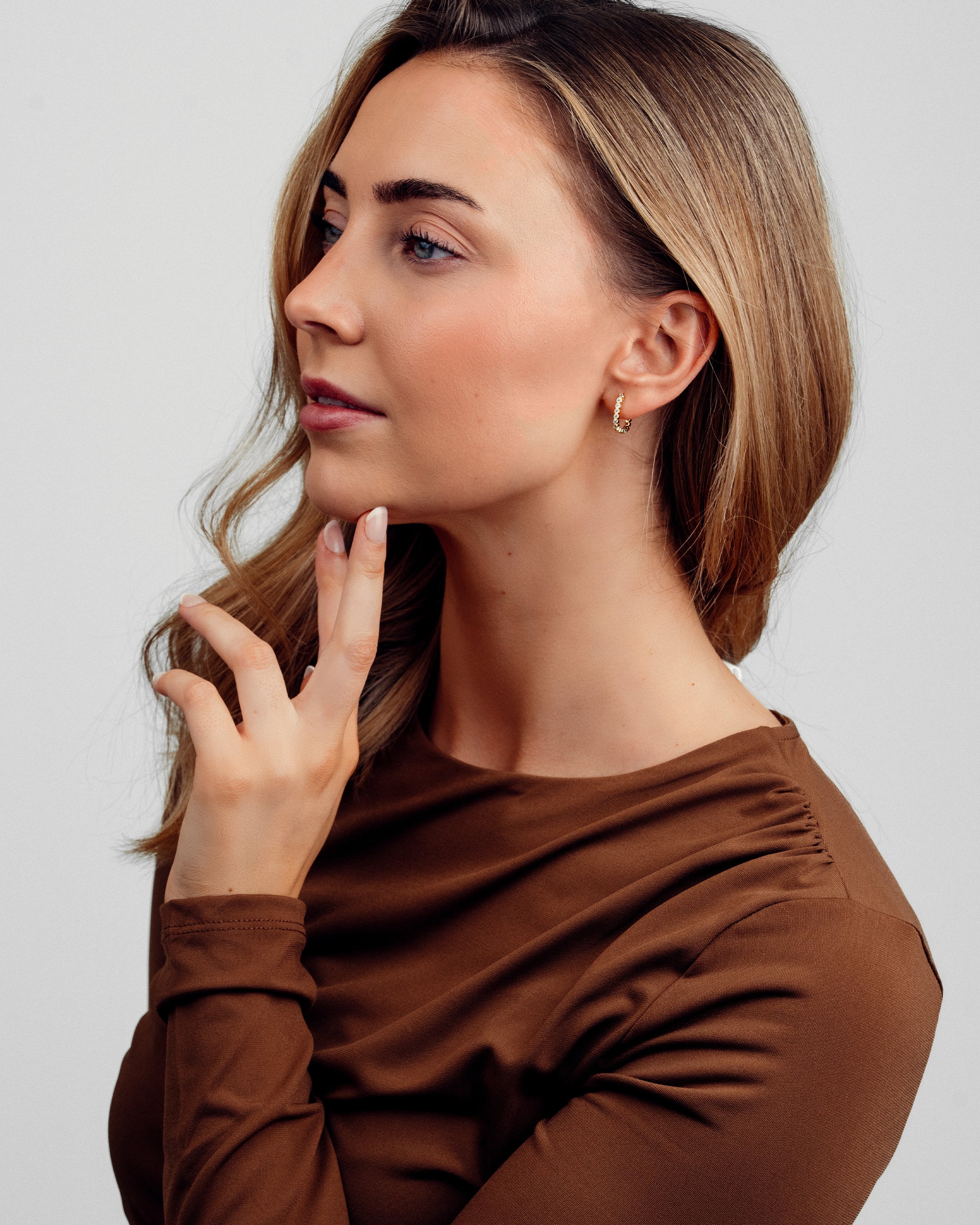 Nova Zirkonia Øreringe - 18 karat forgyldt