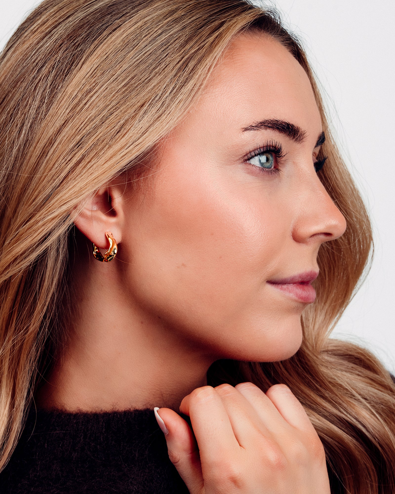 Ofelia Øreringe Lille Hoop  - 18 karat forgyldt