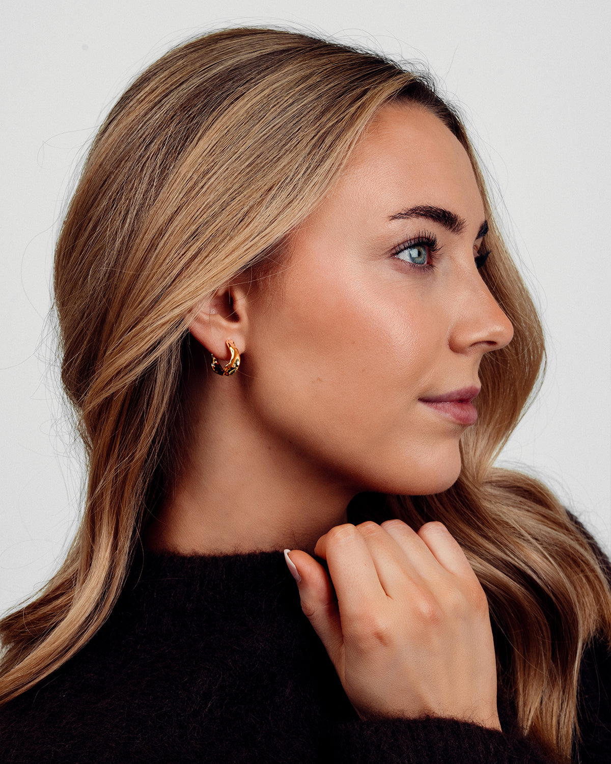 Ofelia Øreringe Lille Hoop  - 18 karat forgyldt