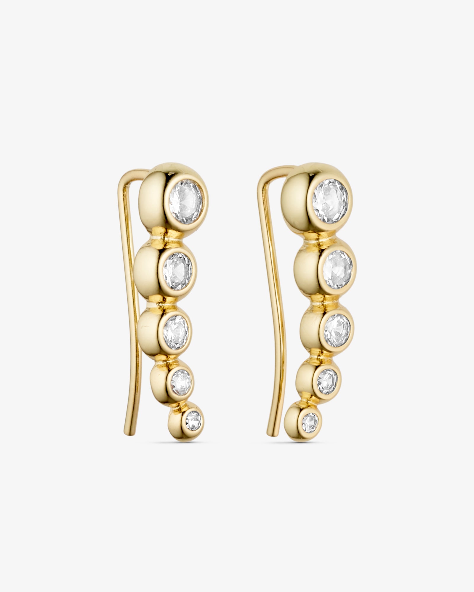 Paris Climber Øreringe - Zirkonia - 18 karat forgyldt