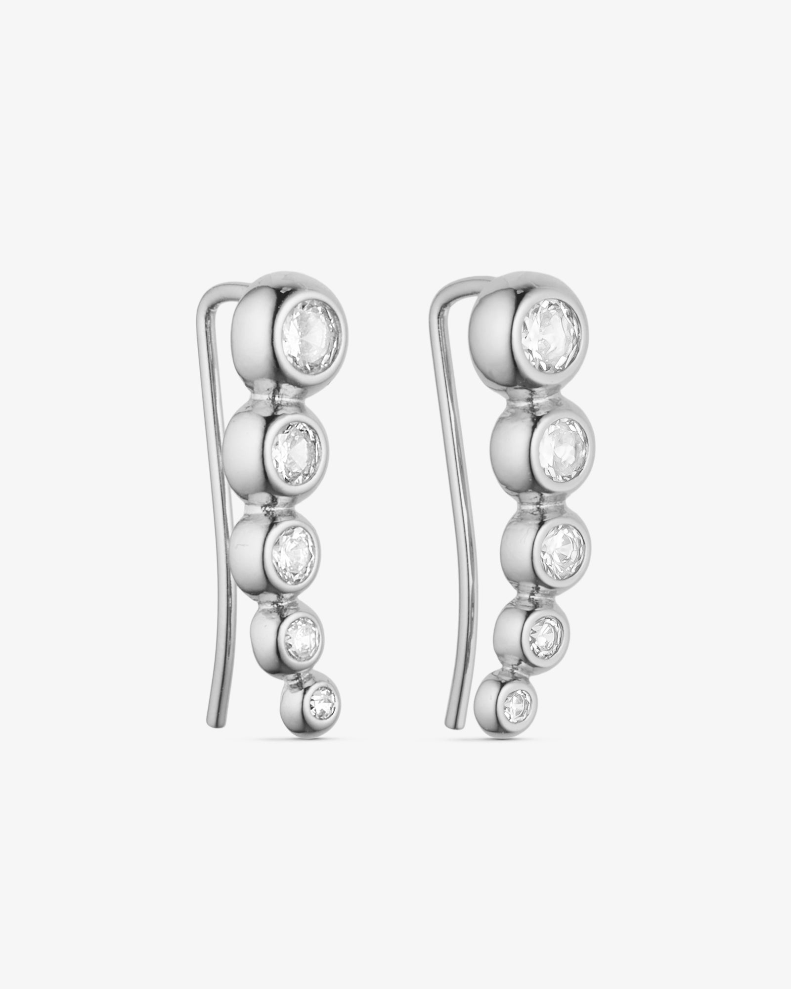 Paris Climber Øreringe - Zirkonia - Sølvbelagt