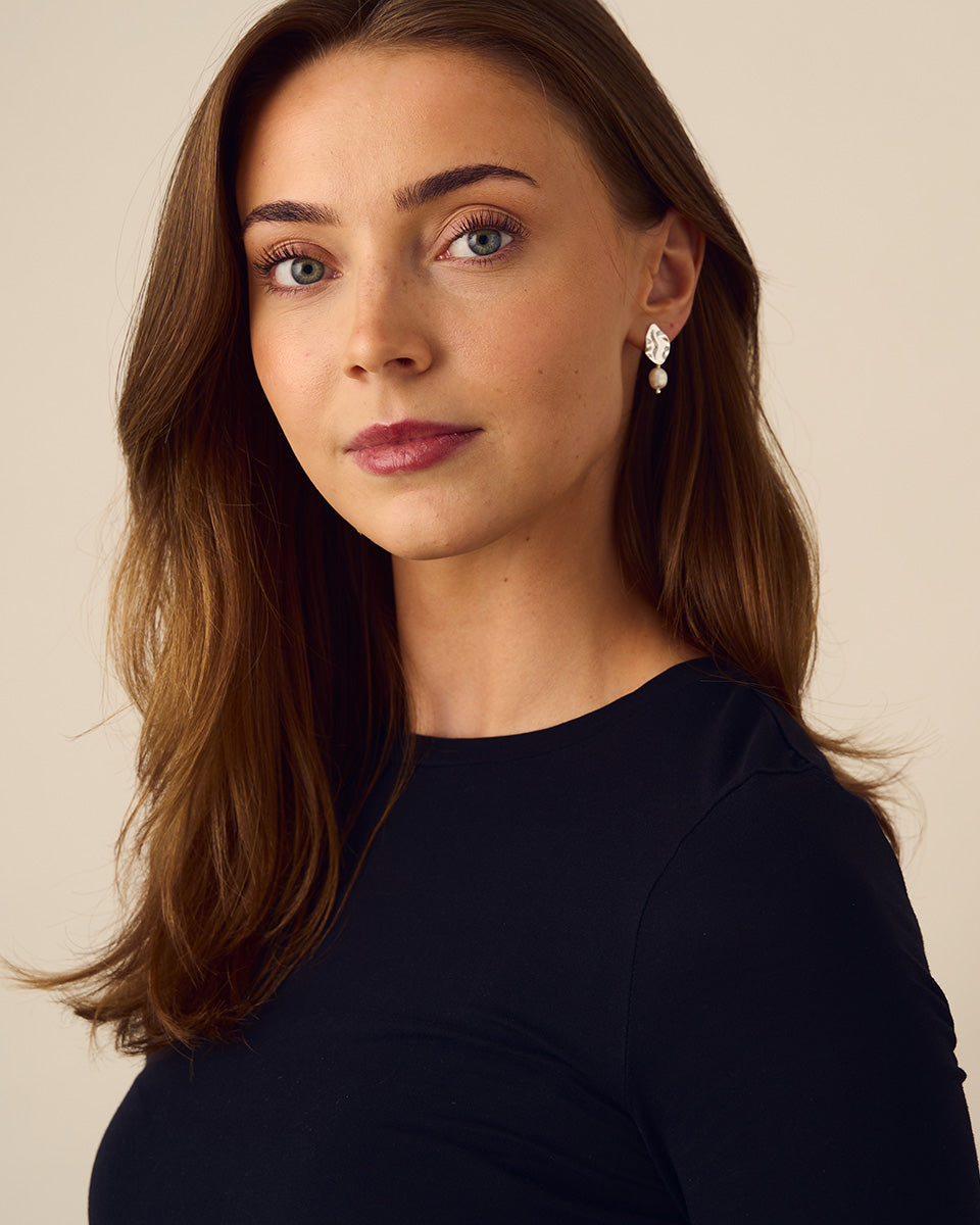 Polly Perle Øreringe - Sølvbelagt