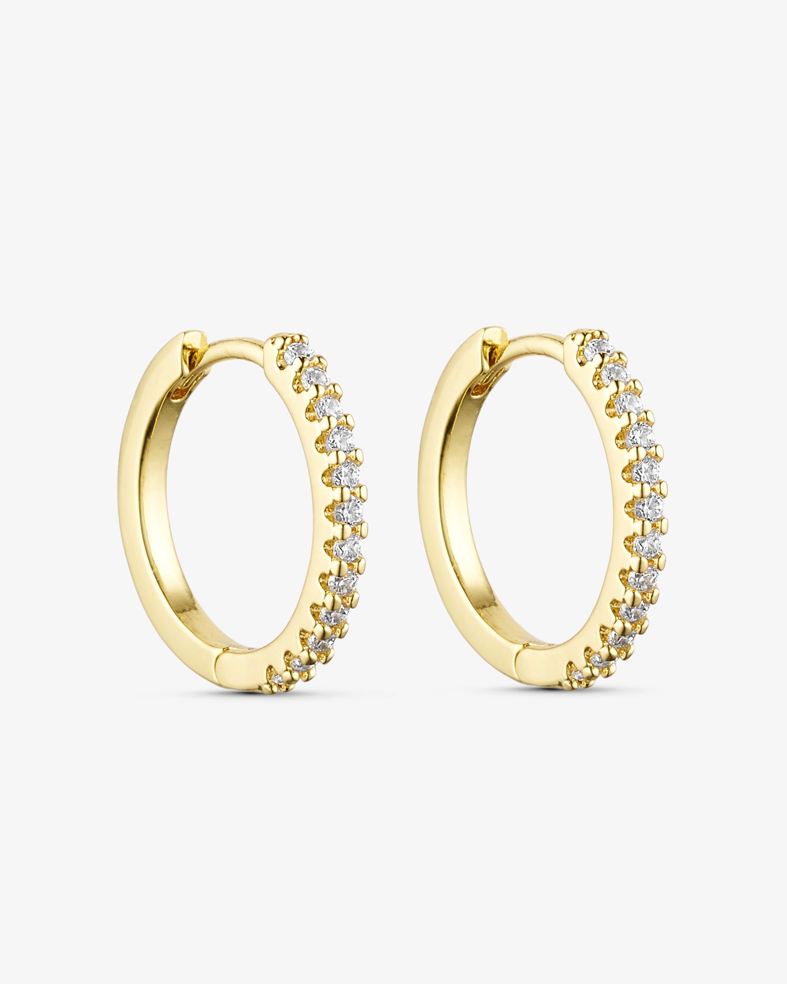 Rose Hoop Øreringe Mellem - Zirkonia - 18 karat forgyldt
