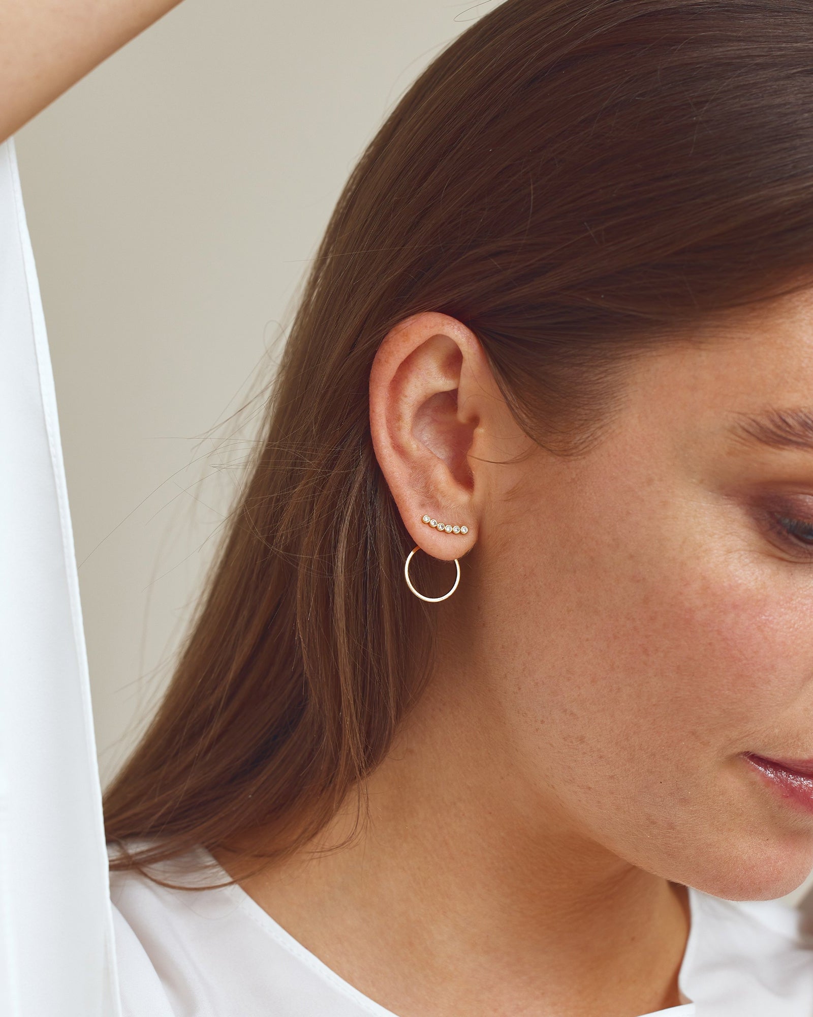 Rose Earrings - Zirconia - Silver Plated